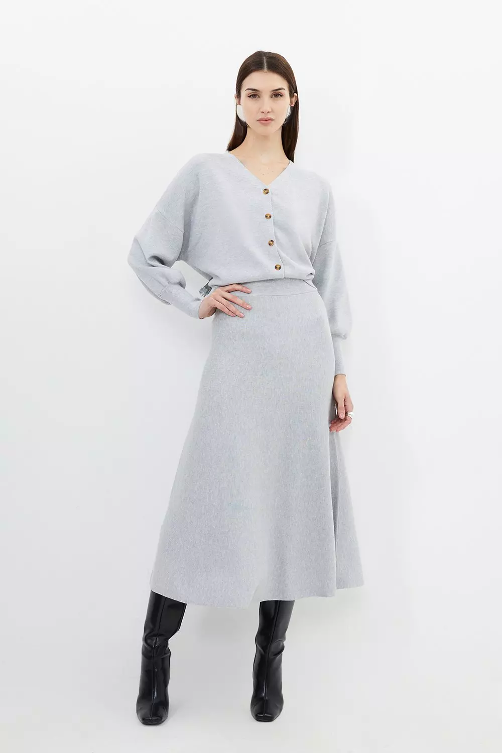 Premium Wool Knit Maxi Skirt Karen Millen